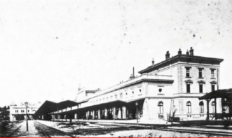BG  Muzej ZS, Stanica Beograd, pogled s koloseka, 1884-85.jpg