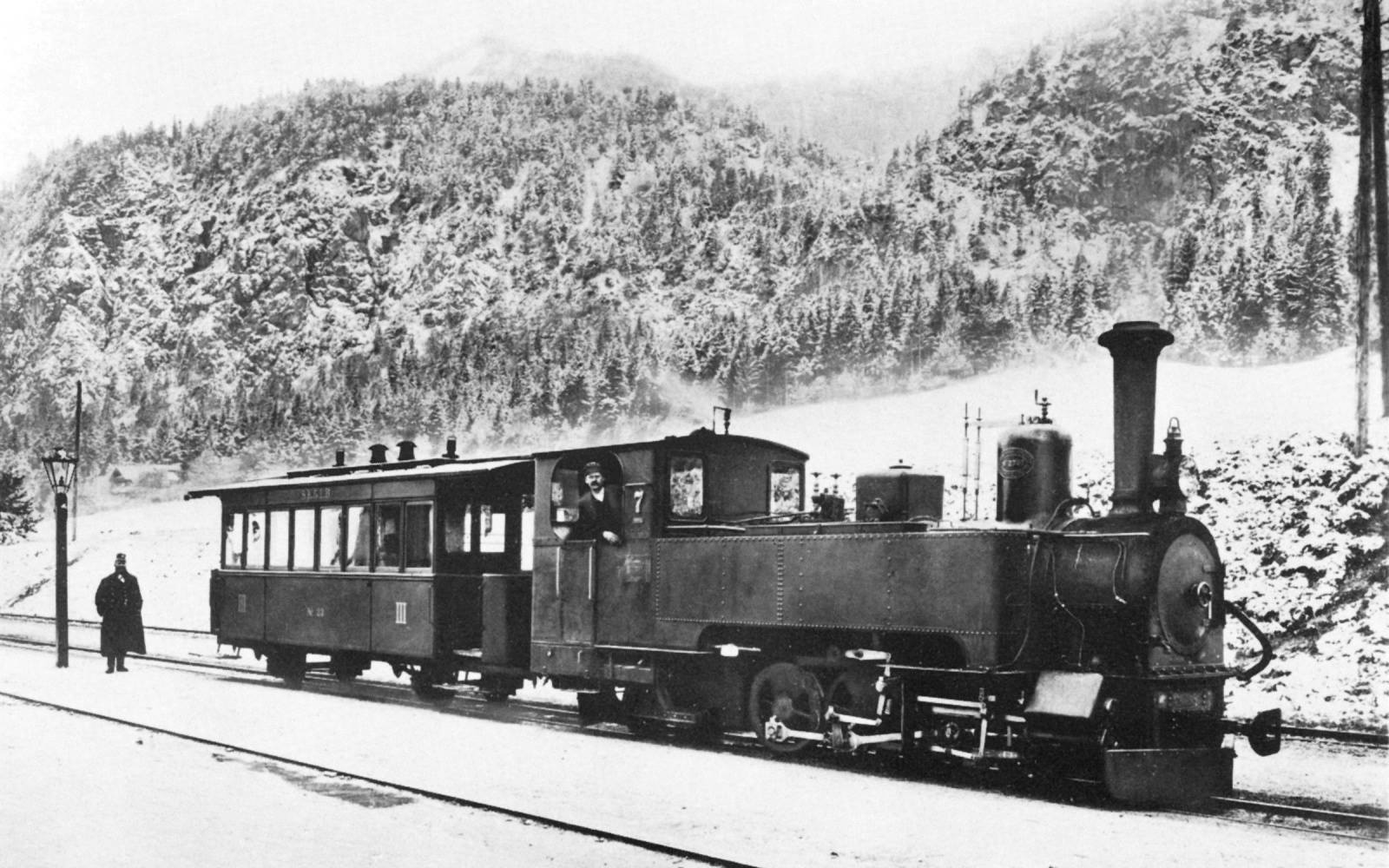 Austrija,stanica  St_ Gilgen _1895 i jedini primerak vagona SKGLB..jpg
