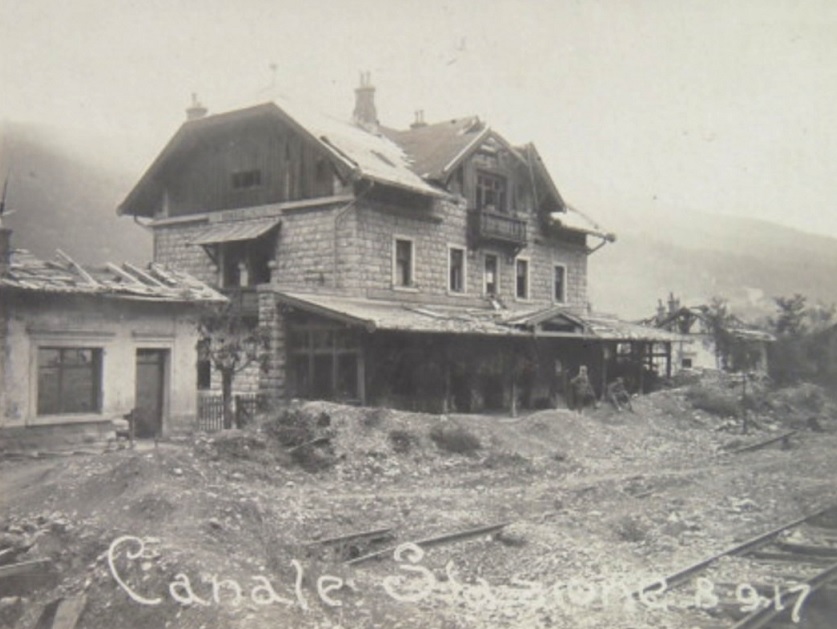 458_001 Slovenija Goriska 6352 Canale Isonzo Kanal Stazione Bahnhof Kolodvor 1917.jpg