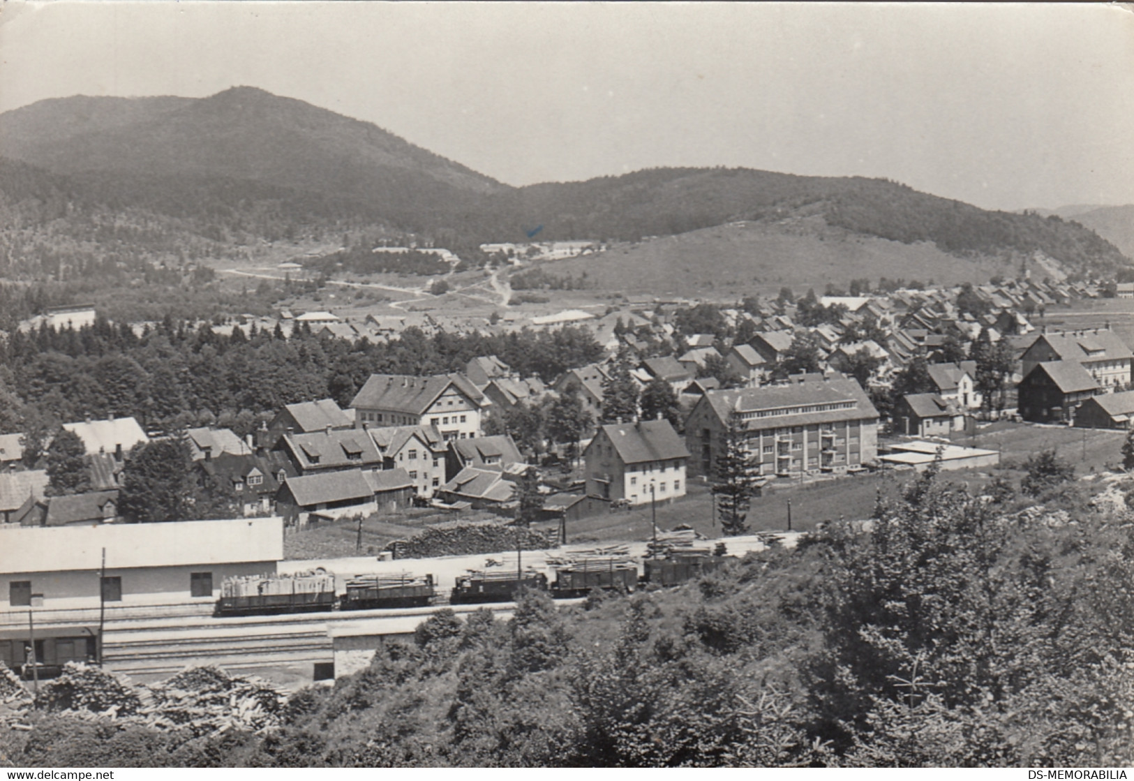 406_001 Delnice Gorski Kotar - Railway station w Train , Bahnhof 1964.jpg