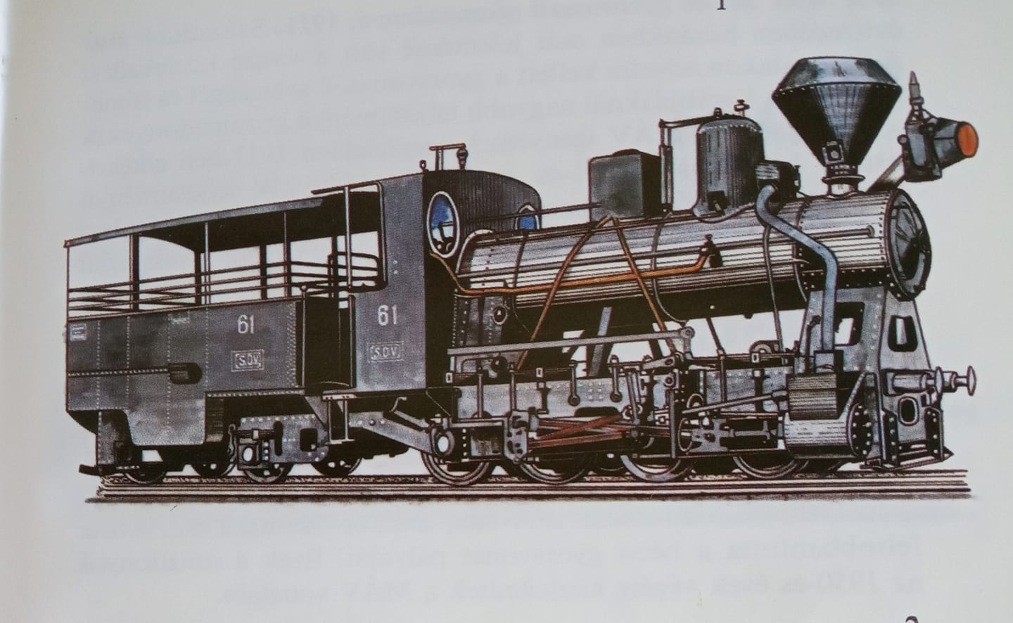 MAV, 1908. Parna lokomotiva za slavonsku železnicu, loženje drvetom, 1000 mm, 40 km-h, prilagođen za male radiuse..jpg