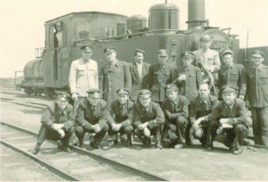 Parna lokomotiva SOŽ No3 u Lajkovcu 1957..jpg